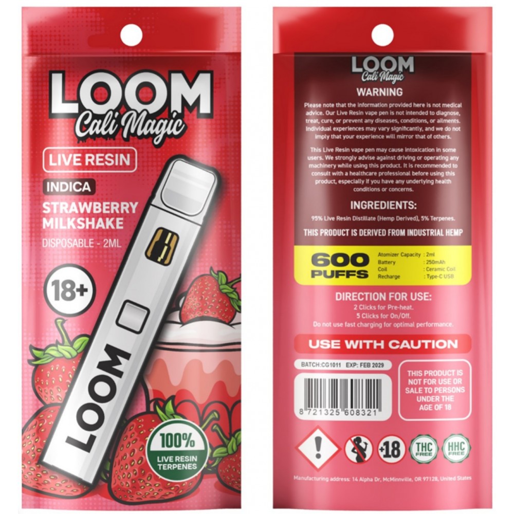 Loom Cali Magic 2ml – Strawberry Milkshake